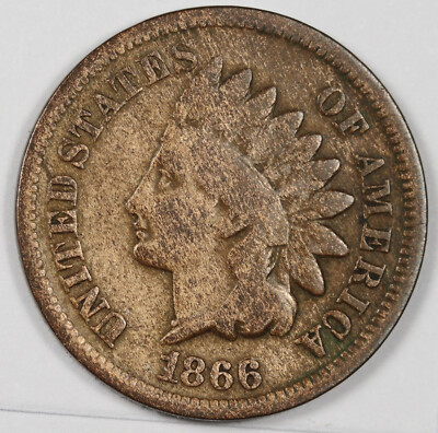 1866 Indian Head penny DDO FS-101 Snow-1 close-up showing tripling on BERTY of LIBERTY