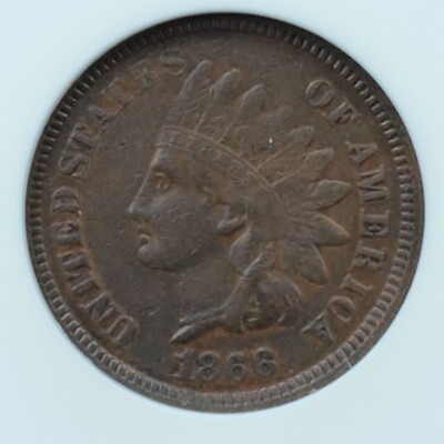 1866 Indian Head penny RPD FS-302 Snow-3 showing distinct repunched date variety